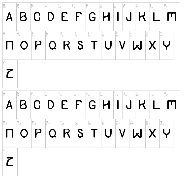 Yamdum Style font map